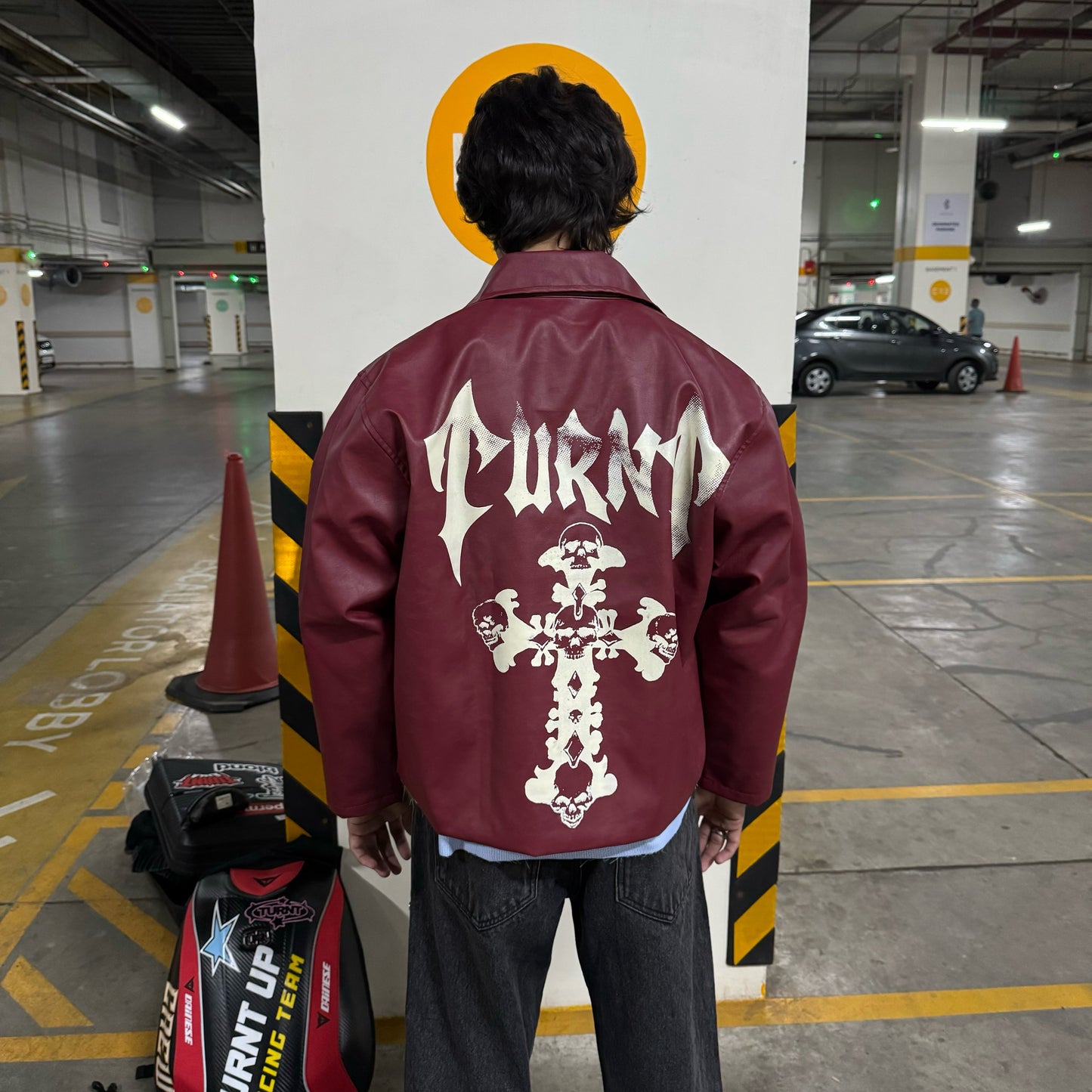 BLESSED MAROON CROPPED JACKET