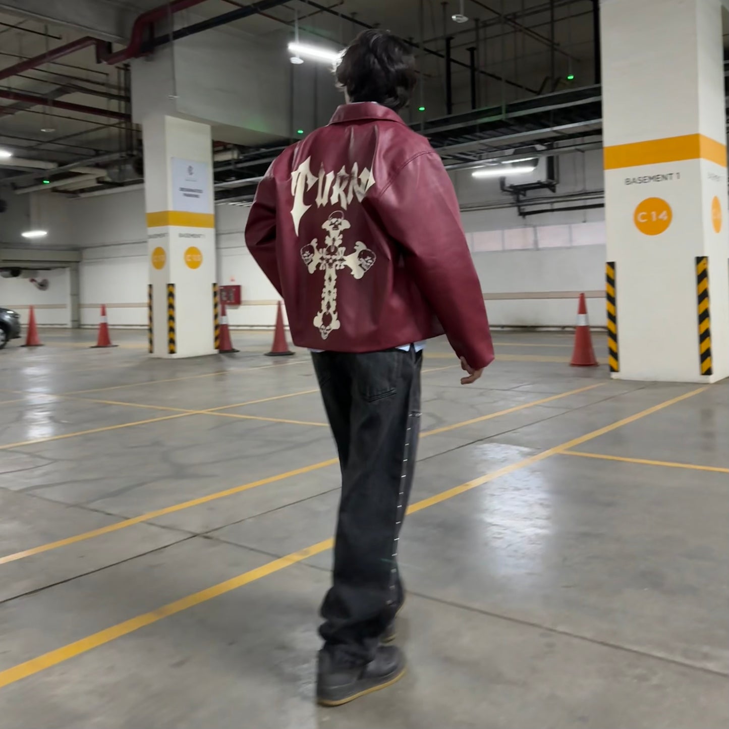 BLESSED MAROON CROPPED JACKET