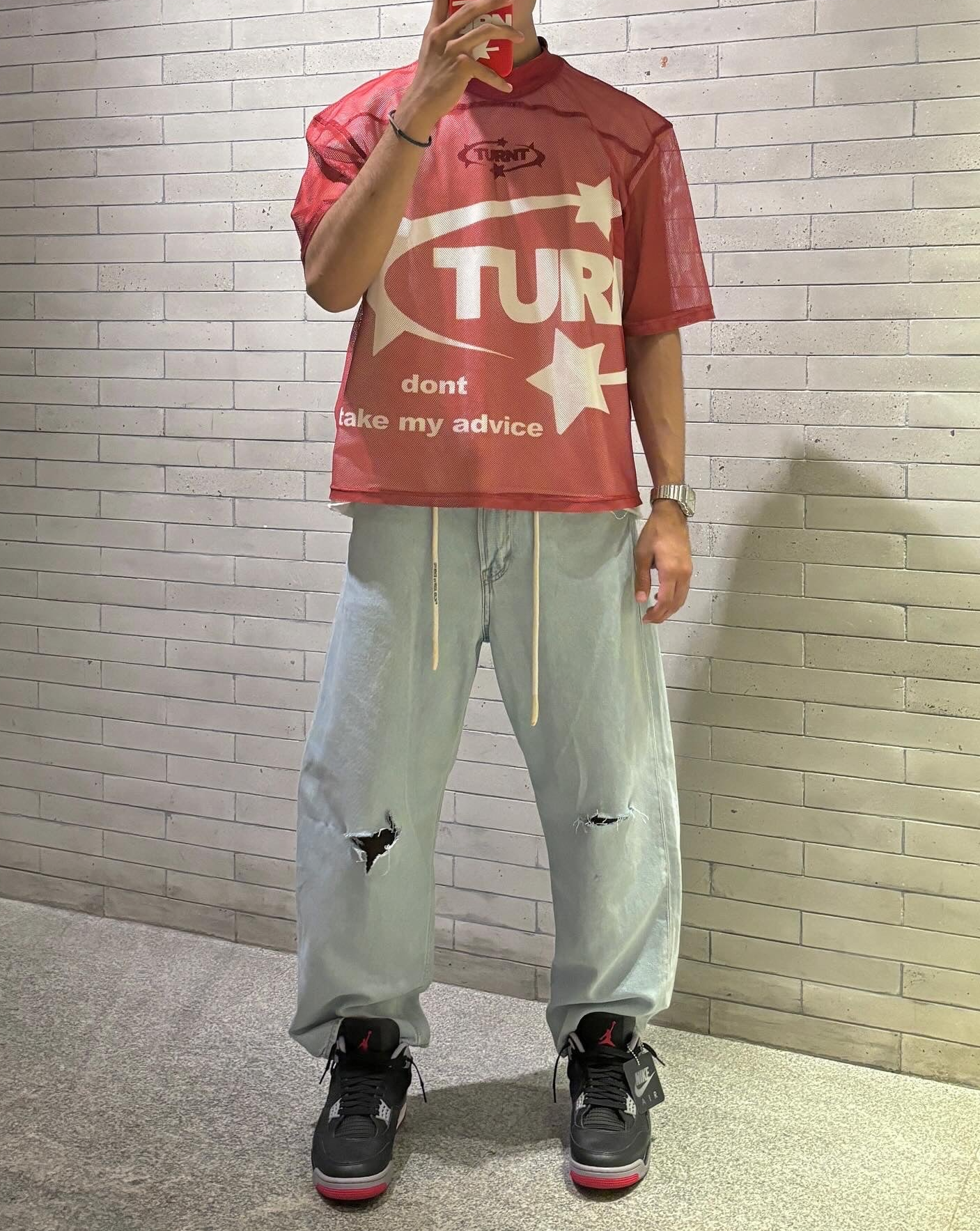 TURNT RED MESH JERSEY