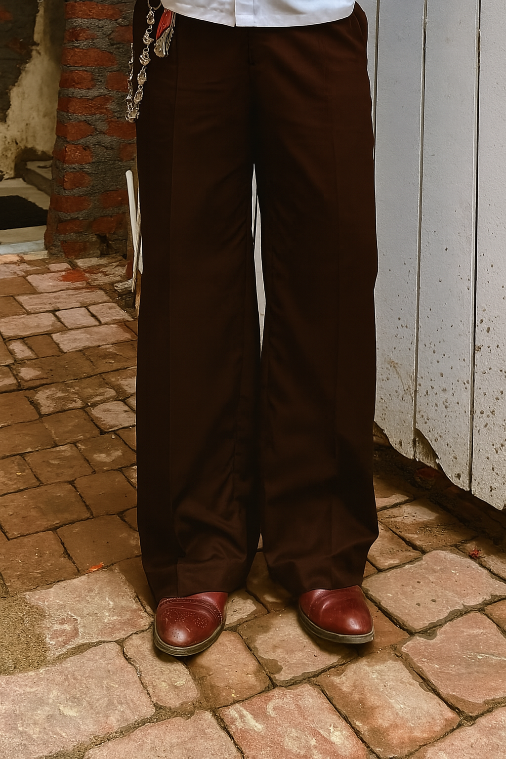 RICH BROWN PLEATED TROUSERS