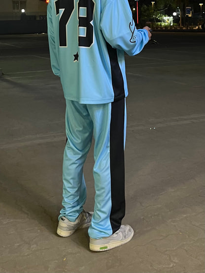 ICE BLUE TURNT JERSEY TRACK PANT