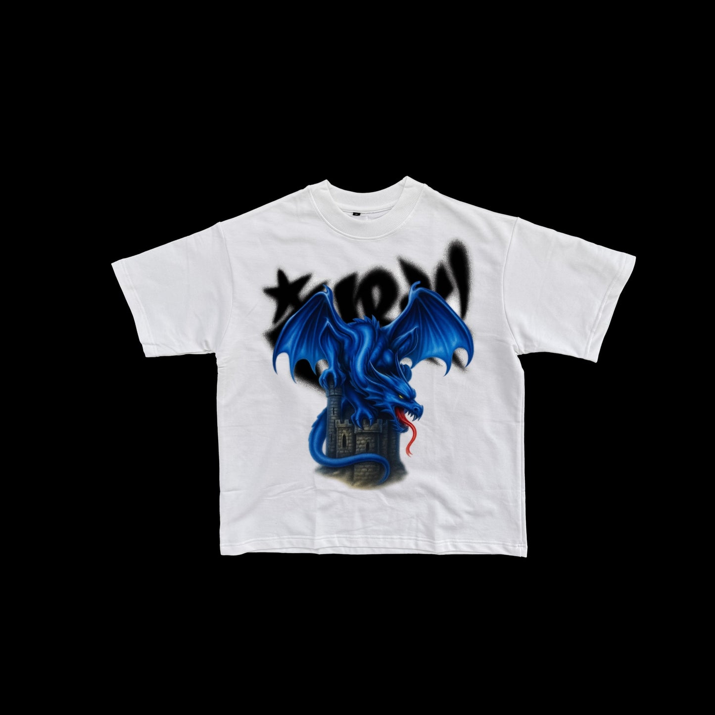 AIRBRUSH DRAGO WHITE T-SHIRT