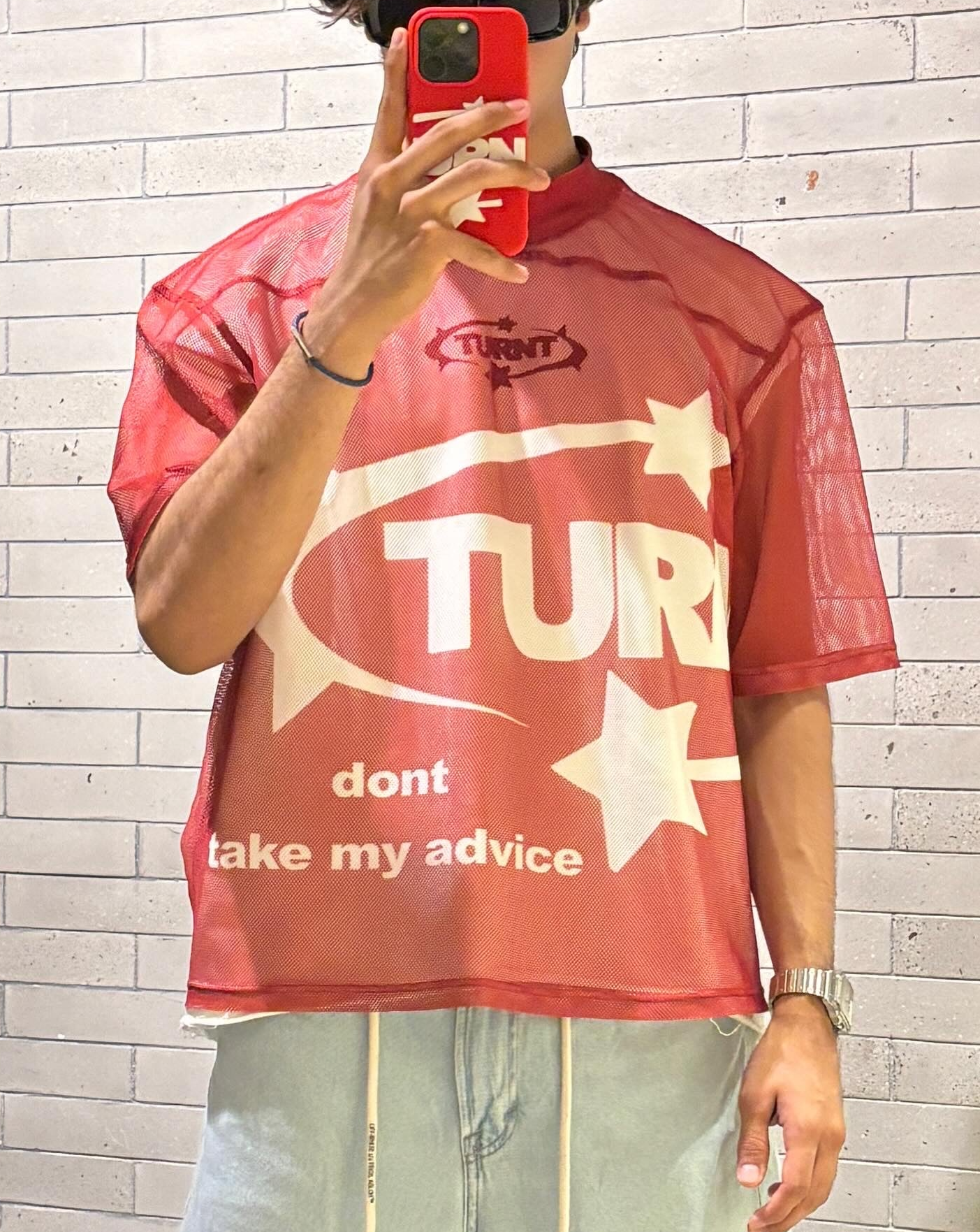 TURNT RED MESH JERSEY