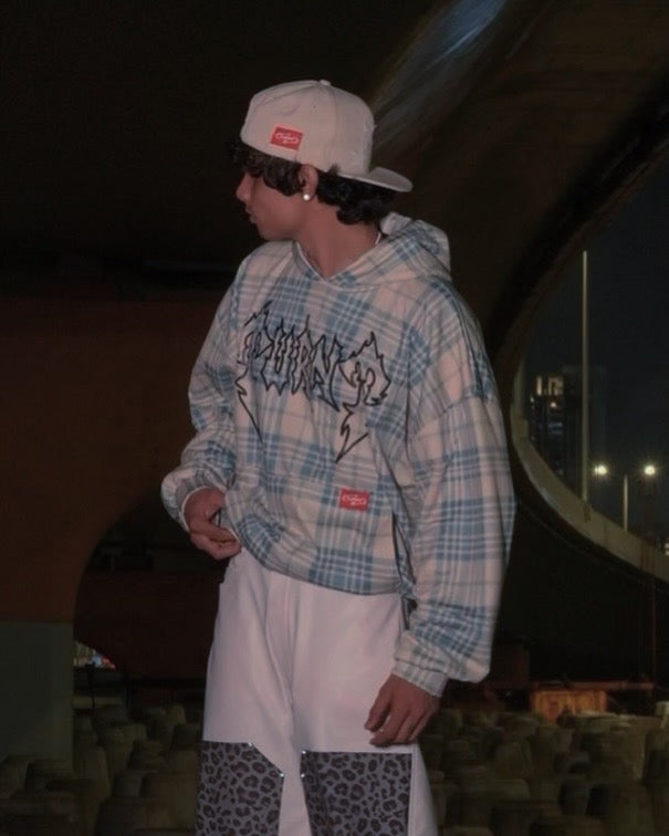 BLUE PLAID HOODIE