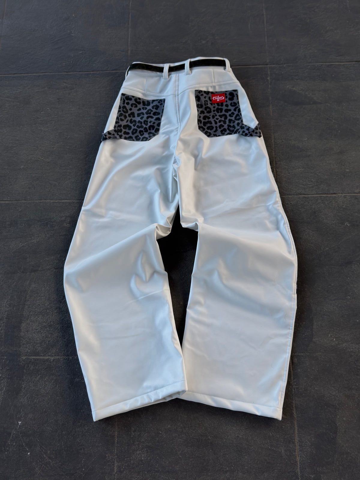 WHITE LEOPARD LEATHER PANT