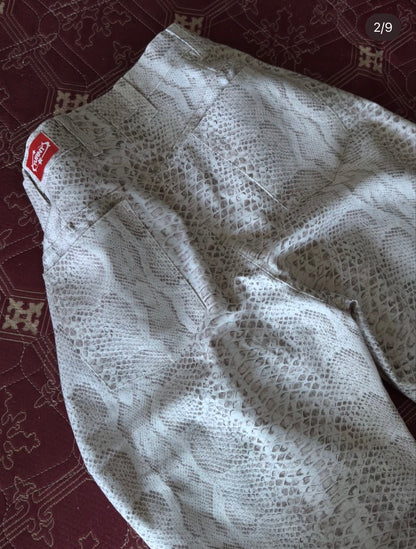 SNAKE PRINT CANVAS PANT