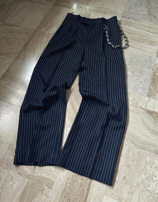 MIDNIGHT BLUE PLEATED TROUSER