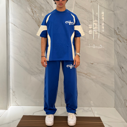 BLUE COLORBLOCK TRACKPANT