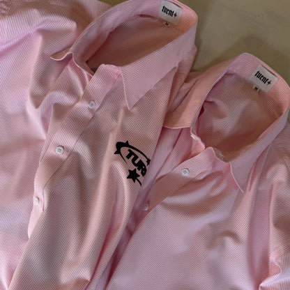 LOGO PINK CROPPED SHIRT (FULL SLEEVES)