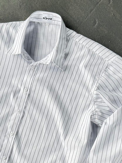 TURNT 10 WHITE STRIPED SHIRT