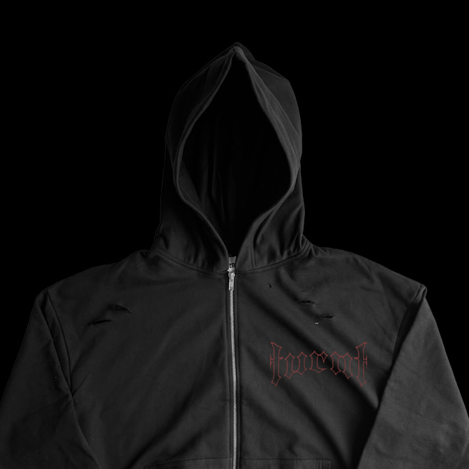CASTLE TURNT ZIP UP CROPPED HOODIE