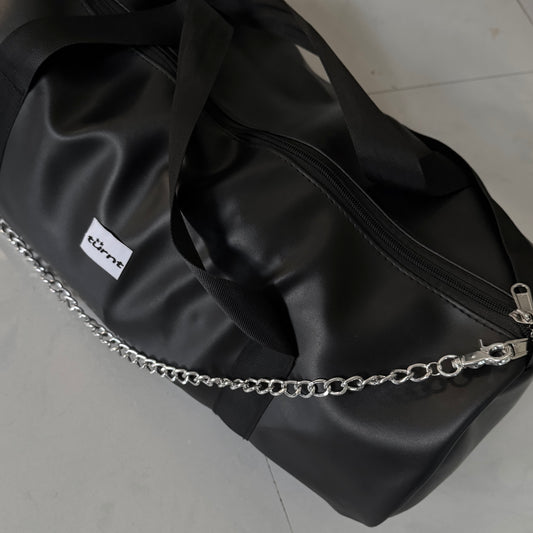 TURNT PU LEATHER DUFFLE BAG