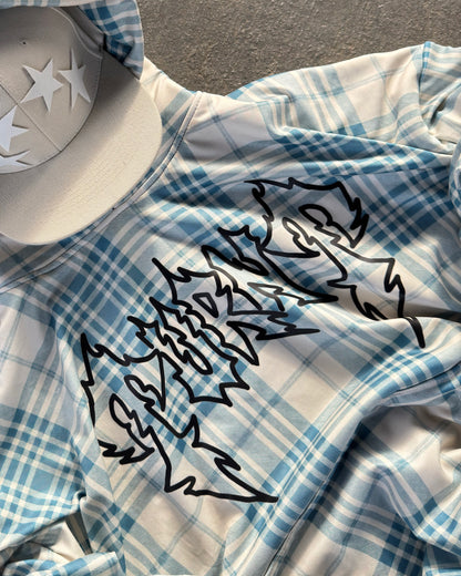 BLUE PLAID HOODIE