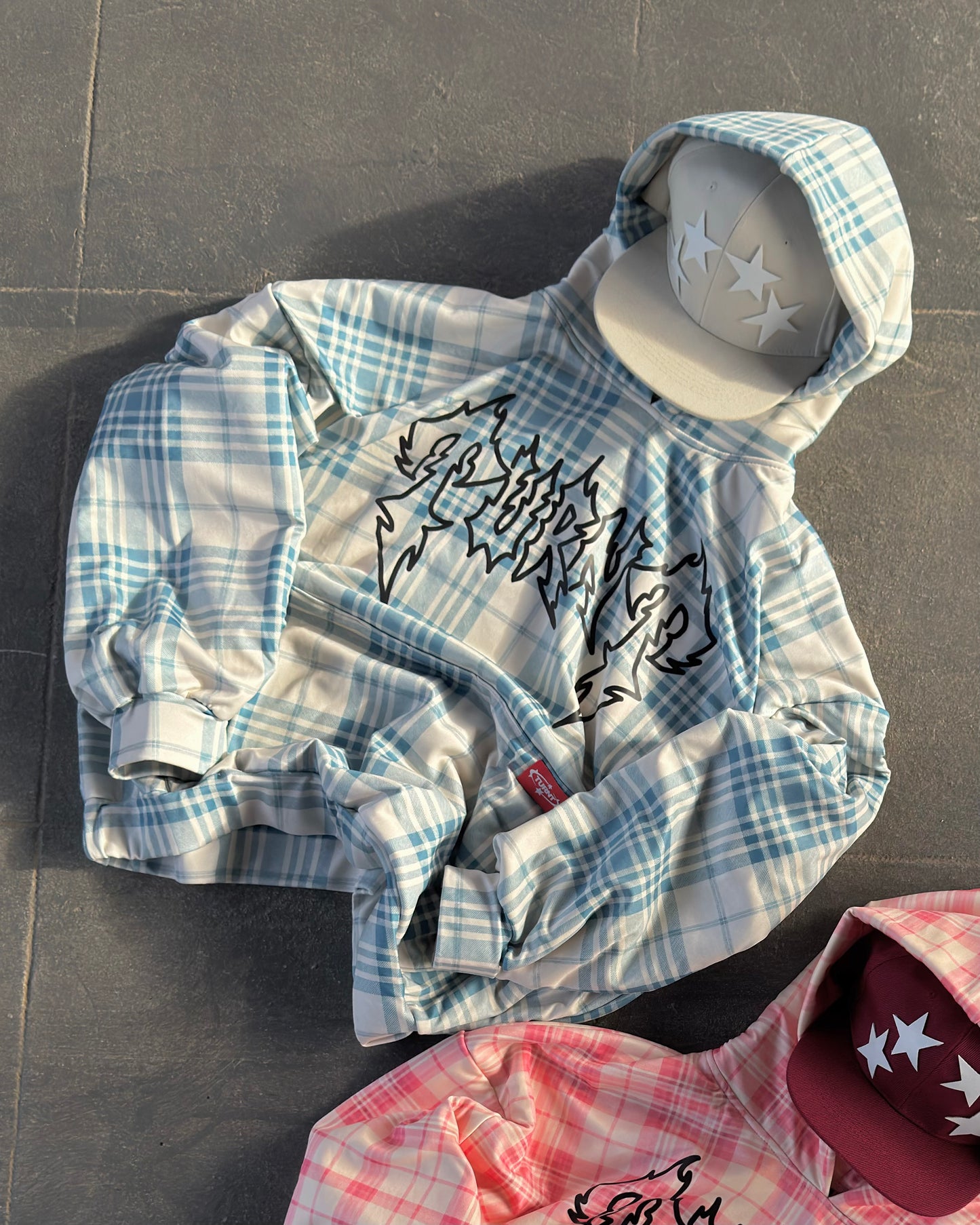 BLUE PLAID HOODIE