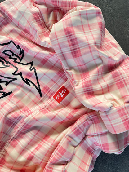 PINK PLAID HOODIE
