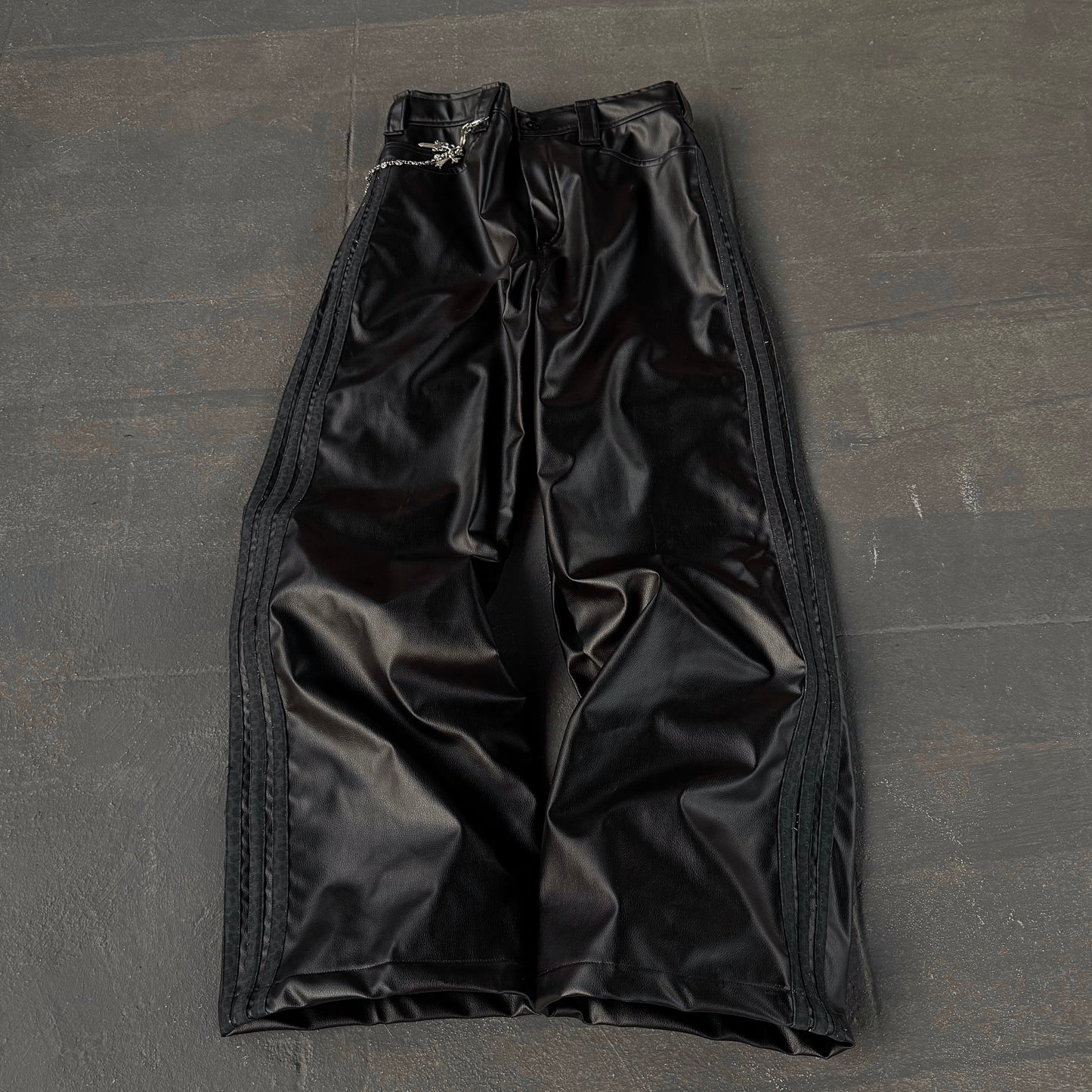 LEOPARD STRIPE LEATHER PANT