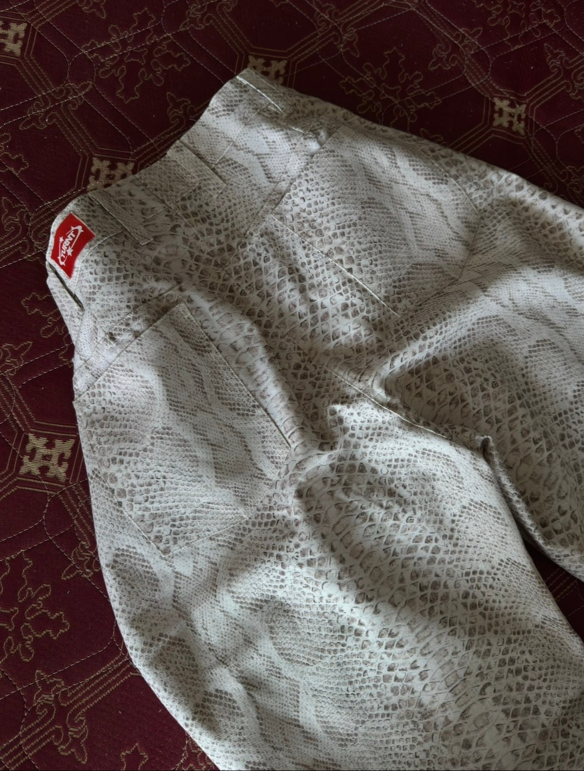SNAKE PRINT CANVAS PANT