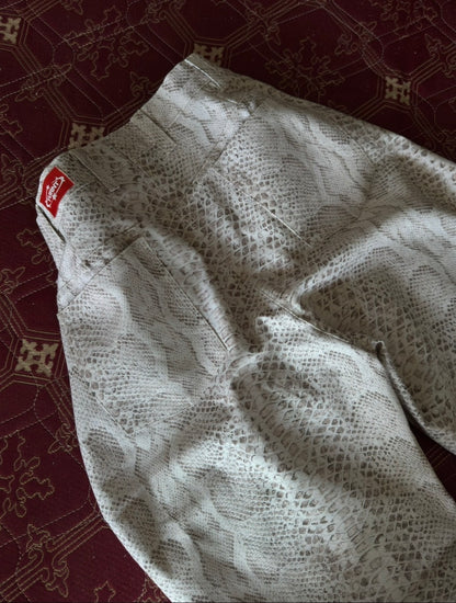 SNAKE PRINT CANVAS PANT