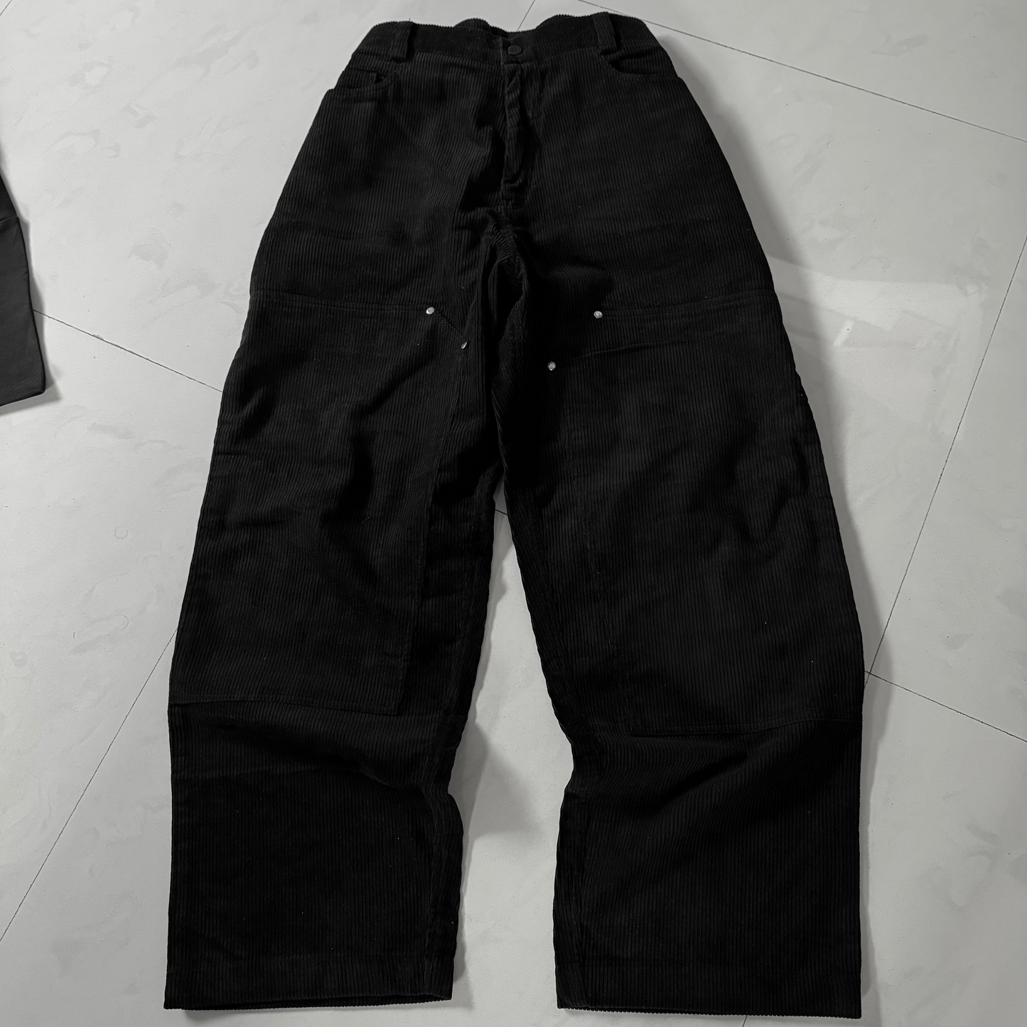 BLACK CORDUROY RHINESTONE PANTS