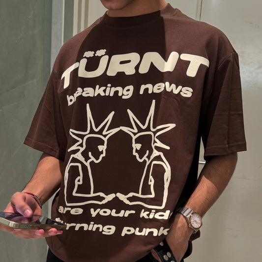 BREAKING NEWS BROWN T-SHIRT