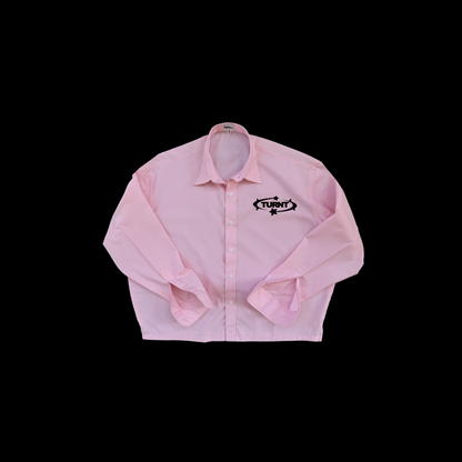 LOGO PINK CROPPED SHIRT (FULL SLEEVES)