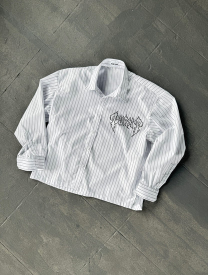 TUNRT 10 STRIPED CROPPED SHIRT