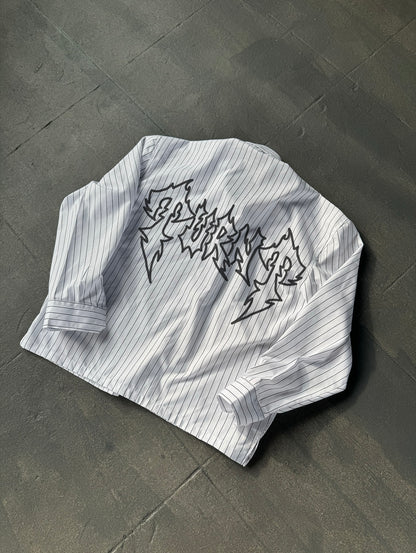 TUNRT 10 STRIPED CROPPED SHIRT