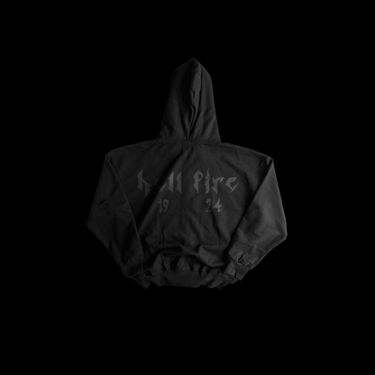 BLACK HELLFIRE RHINESTONE HOODIE