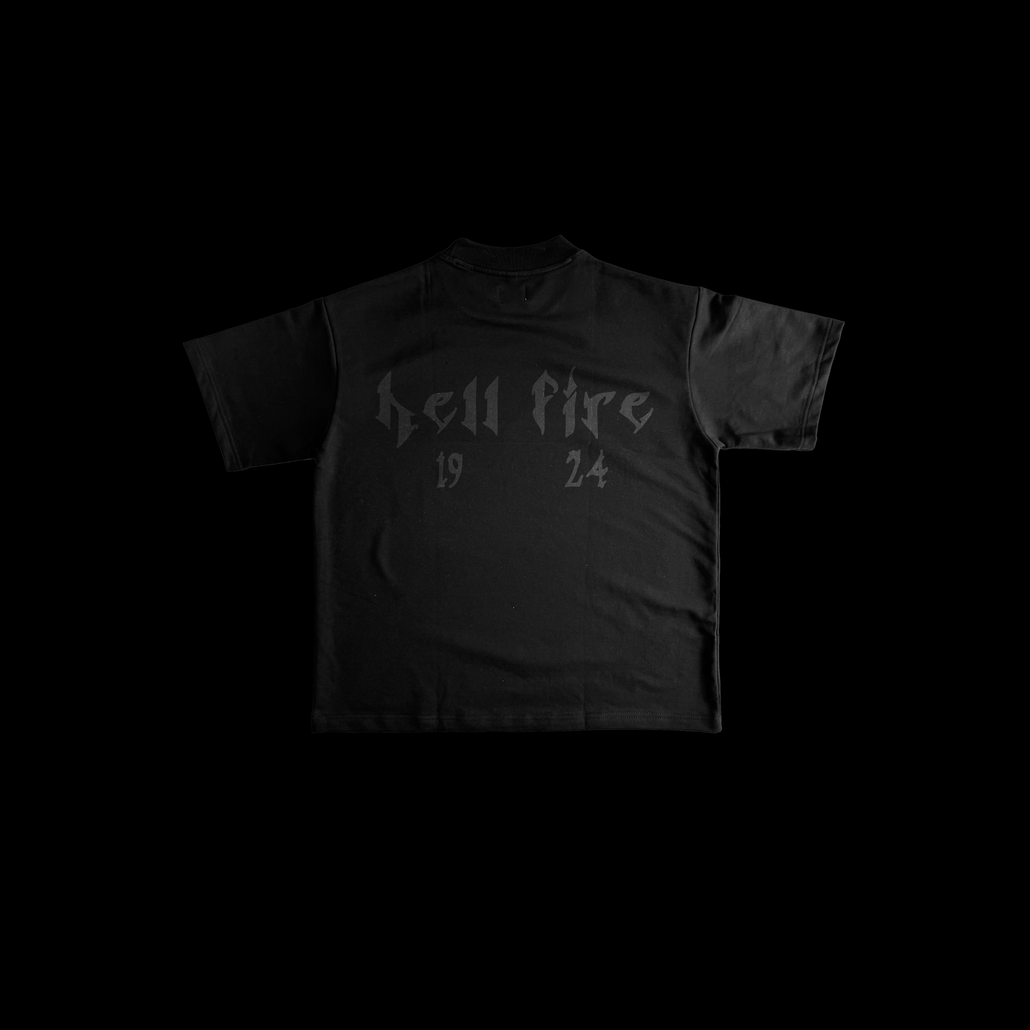 BLACK DISTRESSED HELLFIRE T-SHIRT