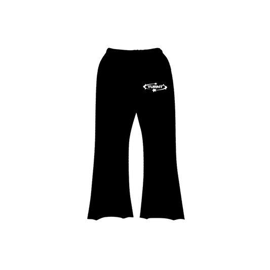 LOGO BLACK FLARED JOGGERS