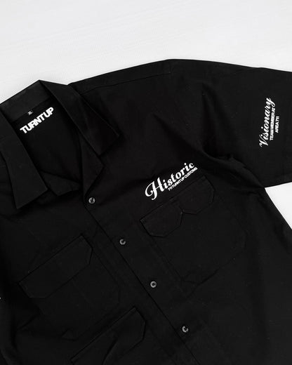 BLACK UTILITY RELAXED FIT SHIRT